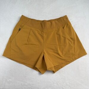 Athleta Textured Brooklyn Short Mustard Yellow Zipper Pocket Athletic Size 2